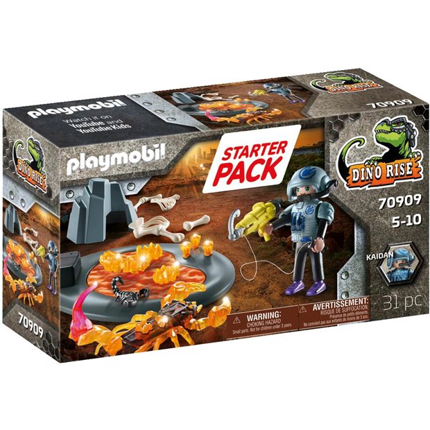 Playmobil Dino Rise Starter Pack Πολεμώντας Τον Σκορπιό Της Φωτιάς - 70909