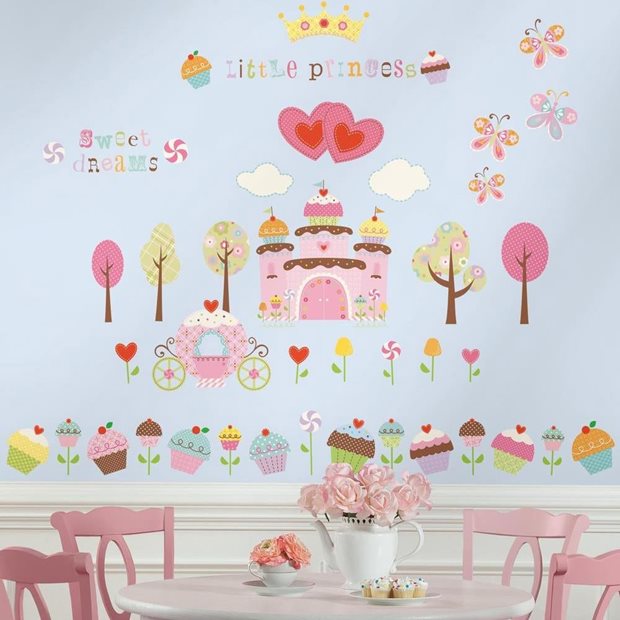 Παιδικα Αυτοκολλητα Τοιχου "Cupcake Land" - RΜΚ1605