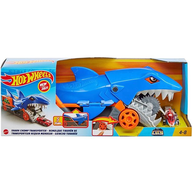 Hot Wheels Νταλικα Καρχαριας Shark Chomp Transporter - GVG36