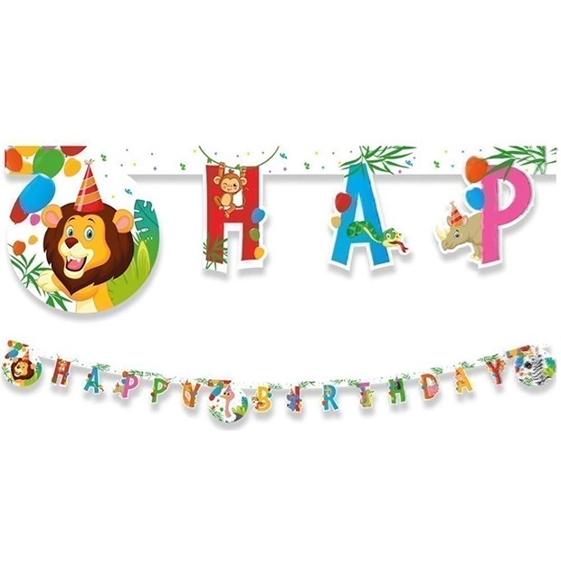 Γιρλάντα Happy Birthday - Jungle Balloons | Procos - 093786