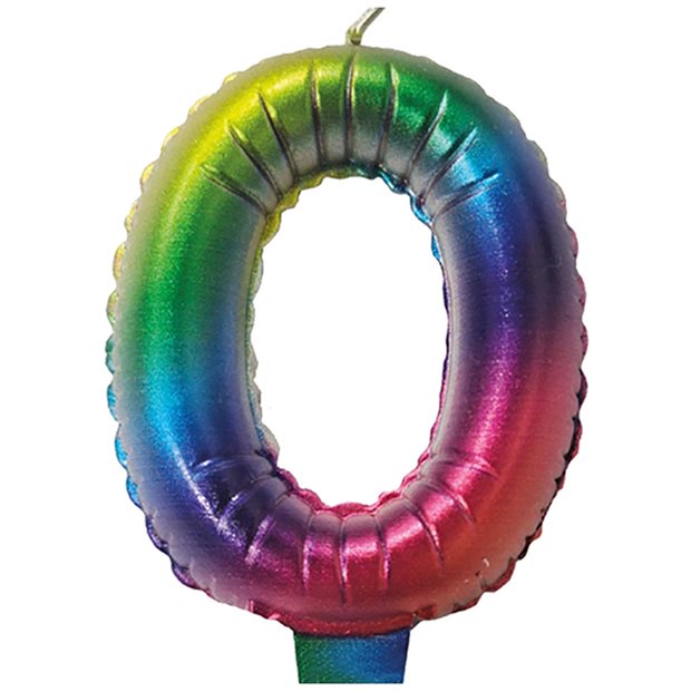 Κερί Γενεθλίων Rainbow Foil #0 1Τμχ - 092675