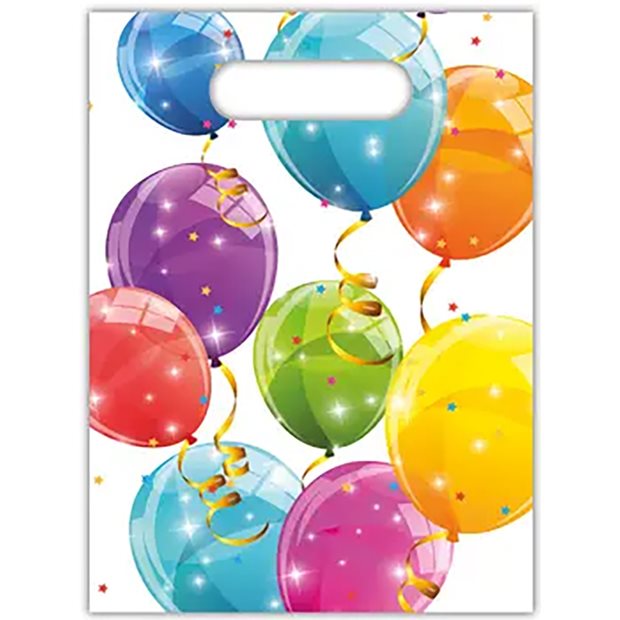 Χάρτινες Τσάντες Δώρων Sparkling Balloons 6Τμχ - 088152