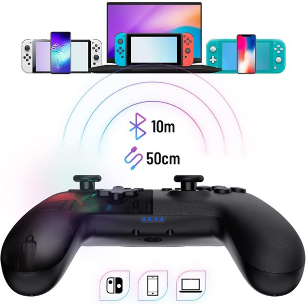 Bluetooth Controller For Nintendo Switch / PC / IOS / Android - Black Star - ONICTR1-SWI-BLK