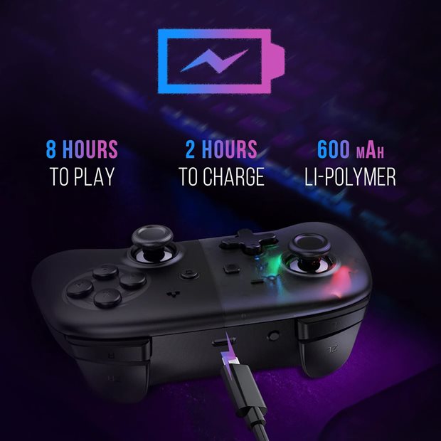 Bluetooth Controller For Nintendo Switch / PC / IOS / Android - Black Star - ONICTR1-SWI-BLK