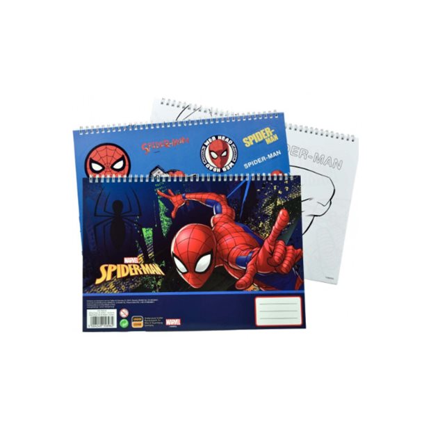 Μπλοκ Ζωγραφικής GIM Α4 40 Φύλλα Με Αυτοκόλλητα Spiderman - 337-06416
