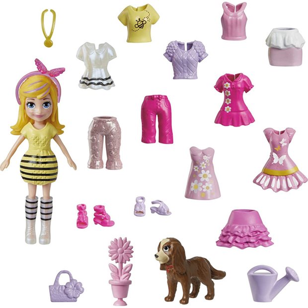 Κουκλίτσα Polly Pocket Medium Fashion Puppy Flower Pack - HKV89