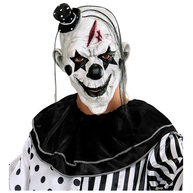Αποκριάτικη Μάσκα Killer Clown Με Μαλλιά & Καπελάκι - 00848