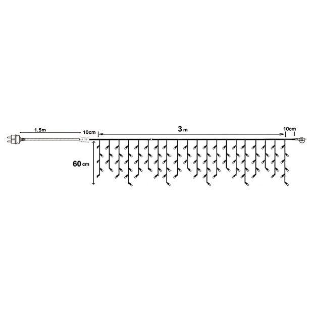 150 Λαμπάκια LED Σταλακτίτης (3m) - Λευκό (Επεκτάσιμα) - 73504