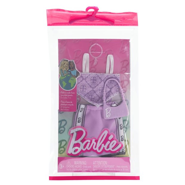 Barbie Βραδινό Σύνολο Αθλητικό Μωβ Top Με Φούστα & Αξεσουάρ - HRH37