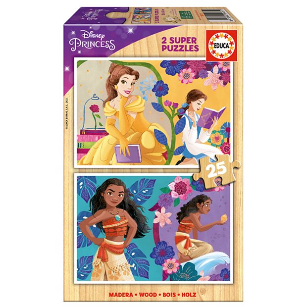 Παιδικό Ξύλινο Παζλ 2x25pcs Disney Princess - 19671