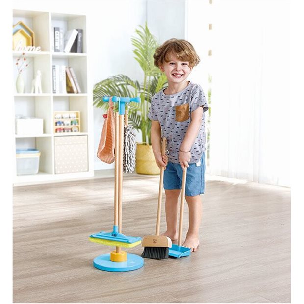 Ξύλινο Σετ Καθαρισμού Broom Cleaning Stand Hape - E3055A