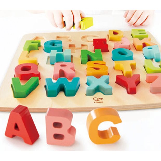 Ξυλινο Παζλ Hape Happy Puzzles Chunky Alphabet - E1551