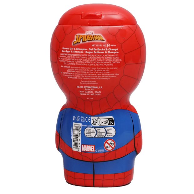 Air-Val Παιδικό Αφρόλουτρο & Σαμπουάν 2-Σε-1 Spiderman 400ml - 126.119