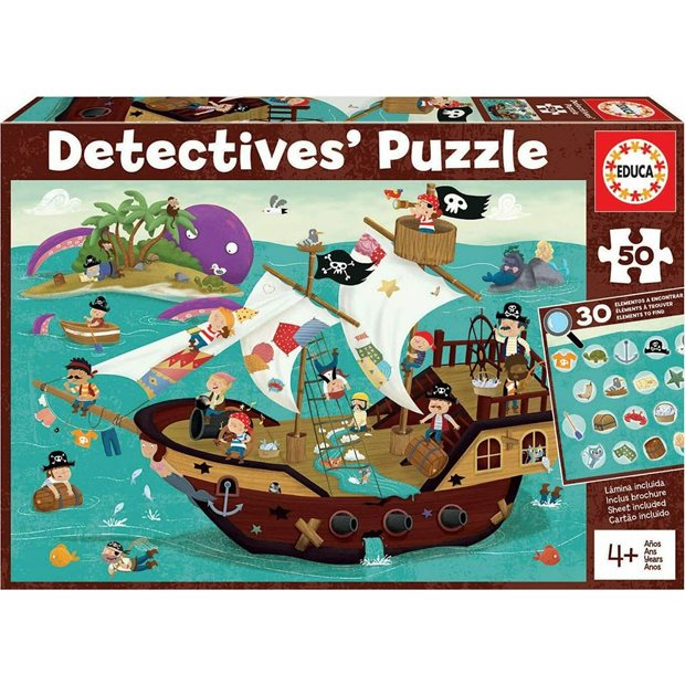 Παζλ 50pcs Educa Detective's Puzzle Pirates - 18896