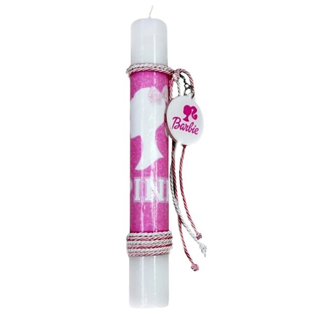 Χειροποίητη Πασχαλινή Λαμπάδα Plexiglass Μπρελόκ Barbie - 003371
