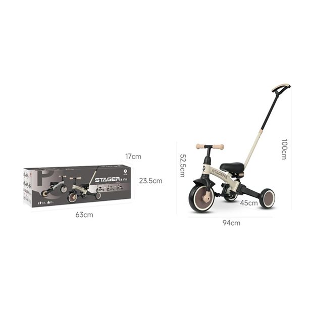Τρίκυκλο Ποδήλατο QPlay Stager 3in1 Καφέ - 01-1212075-03