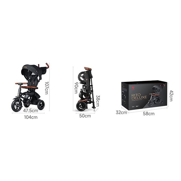 Ποδήλατο Τρίκυκλο QPlay Rito Deluxe Air Μαύρο - 01-1212068-02
