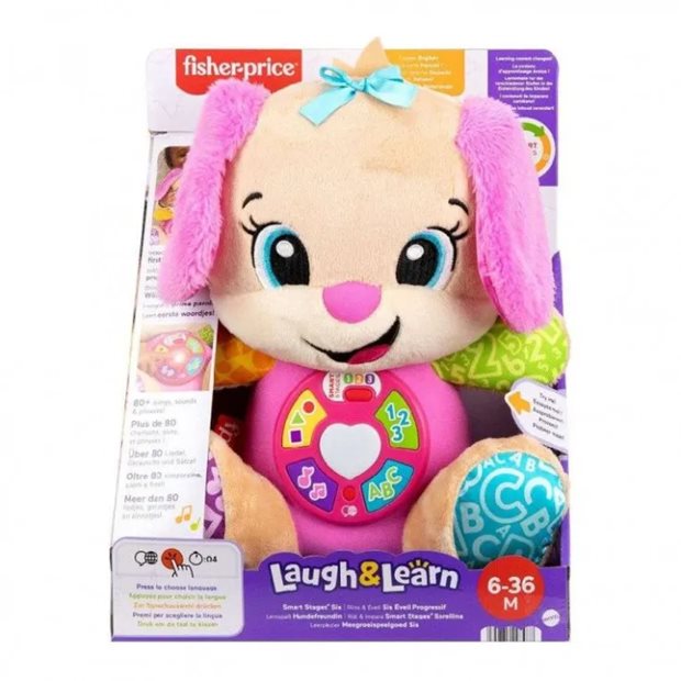 Fisher Price Laugh & Learn Εκπαιδευτικό Σκυλάκι Smart Stages Ροζ - JFD34