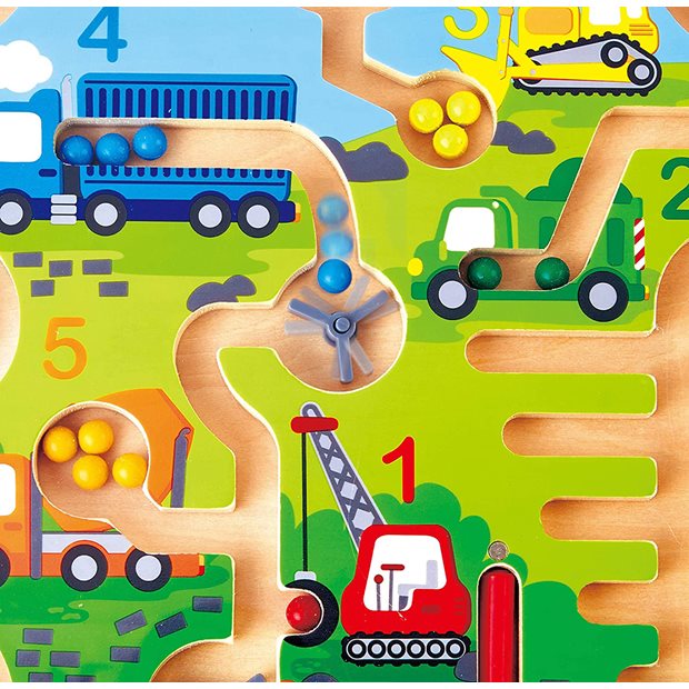 Hape Totally Amazing Ξυλινος Λαβυρινθος Με Οχηματα & Αριθμους - E1713