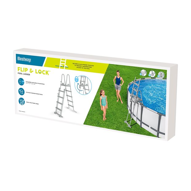 Σκάλα Για Πισίνες Flip & Lock Above Ground Ύψους 132cm | Bestway - 58332
