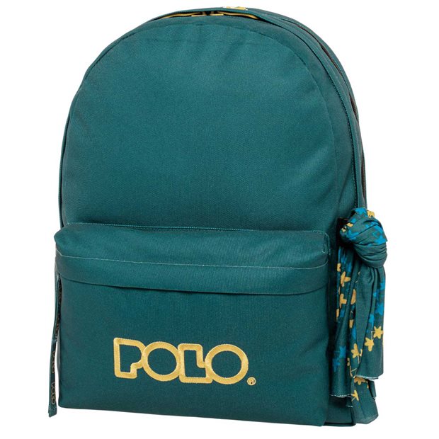 Polo Σακίδιο Πλάτης Original Double Scarf Πετρόλ/Χρυσό - 9012355876