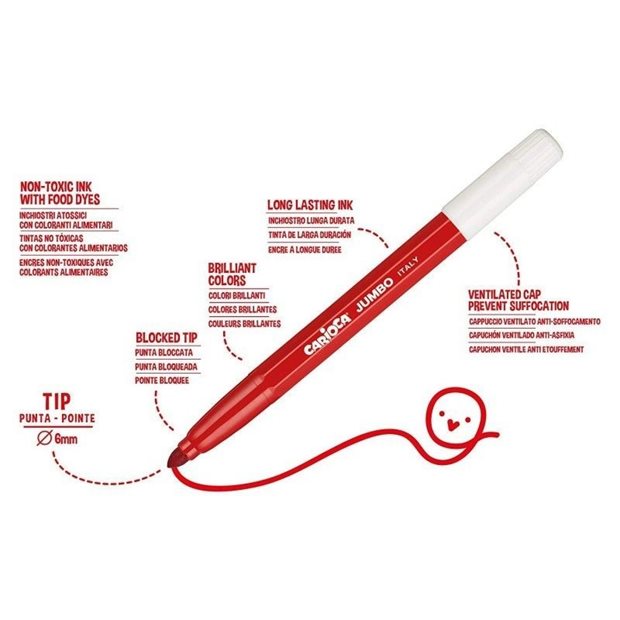 Μαρκαδοροι Jumbo Χοντροι 12τμχ | Carioca - 40569