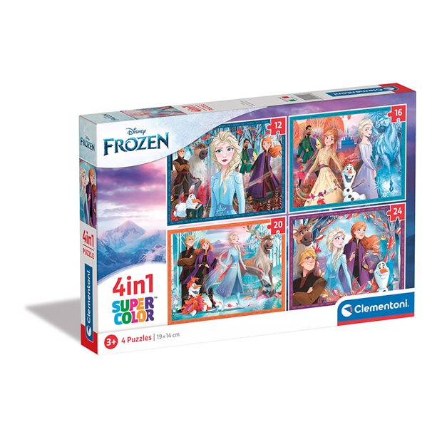 Clementoni Παιδικό Παζλ 4 Σε 1 Supercolor Disney Frozen II - 1200-21518
