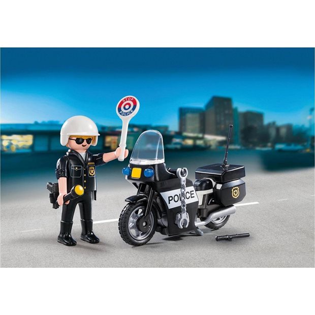 Playmobil City Action Βαλιτσάκι Αστυνόμος Με Μοτοσικλέτα - 5648