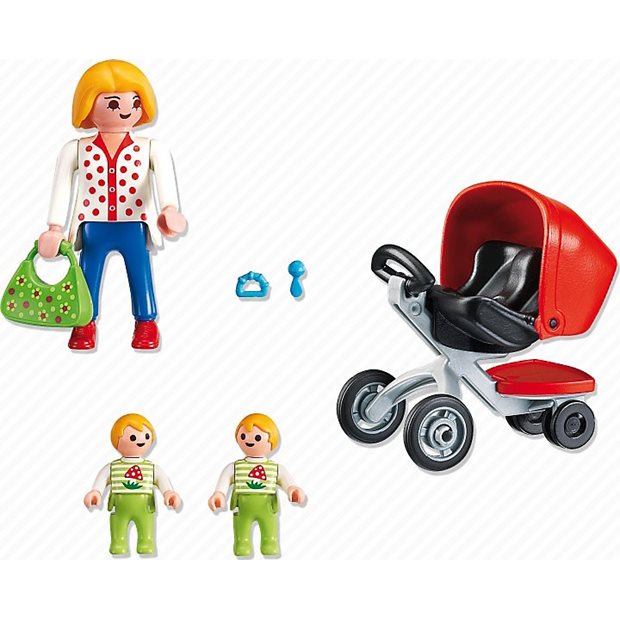 Playmobil City Life Μαμά Με Δίδυμα Και Καροτσάκι - 5573