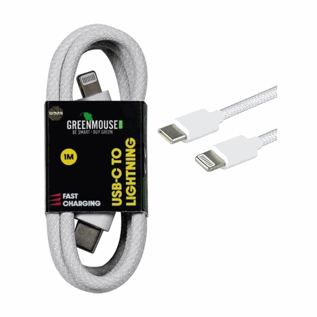 Καλώδιο Φόρτισης & Μεταφοράς Δεδομένων USB-C Lightning Braided 1m Λευκό - 46956807