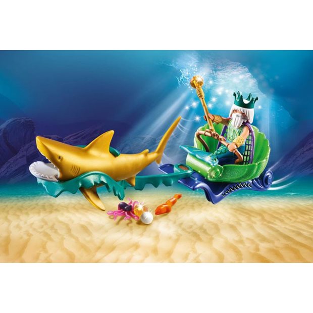 Playmobil Magic Βασιλιάς Της Θάλασσας Με Άμαξα Καρχαρία - 70097