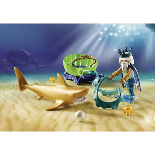 Playmobil Magic Βασιλιάς Της Θάλασσας Με Άμαξα Καρχαρία - 70097