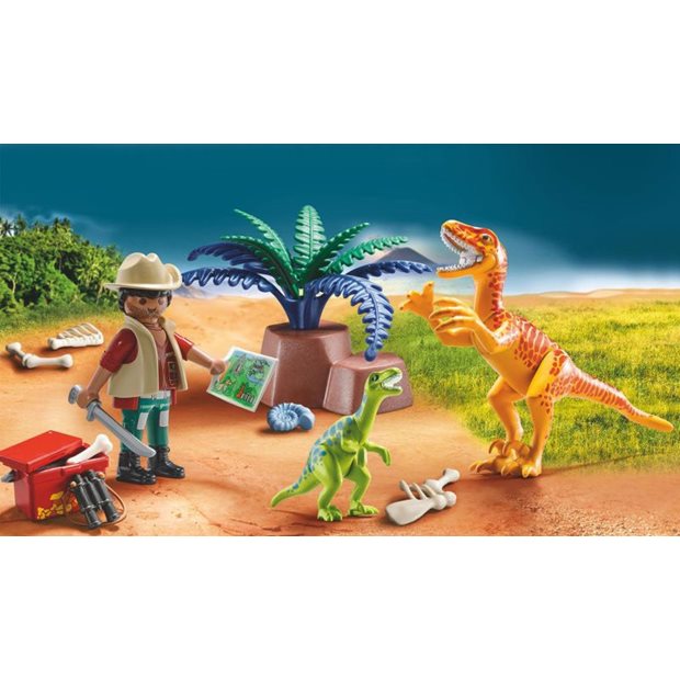 Playmobil Dinos Maxi Βαλιτσάκι Εξερευνητής Και Δεινόσαυροι - 70108