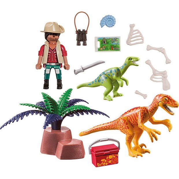 Playmobil Dinos Maxi Βαλιτσάκι Εξερευνητής Και Δεινόσαυροι - 70108