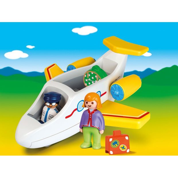 Playmobil 1.2.3 Αεροπλάνο Με Επιβάτη - 70185