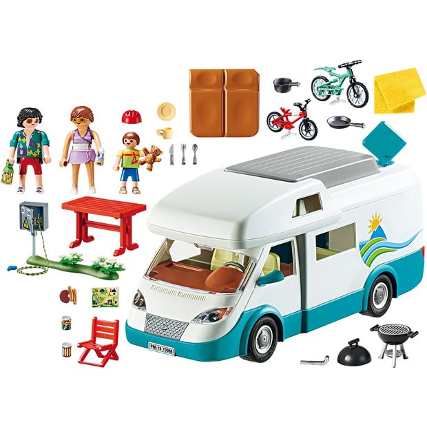 Playmobil Family Fun Αυτοκινούμενο Οικογενειακό Τροχόσπιτο - 70088