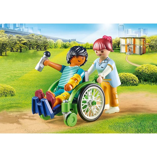 Playmobil City Life Ασθενής Με Καροτσάκι - 70193