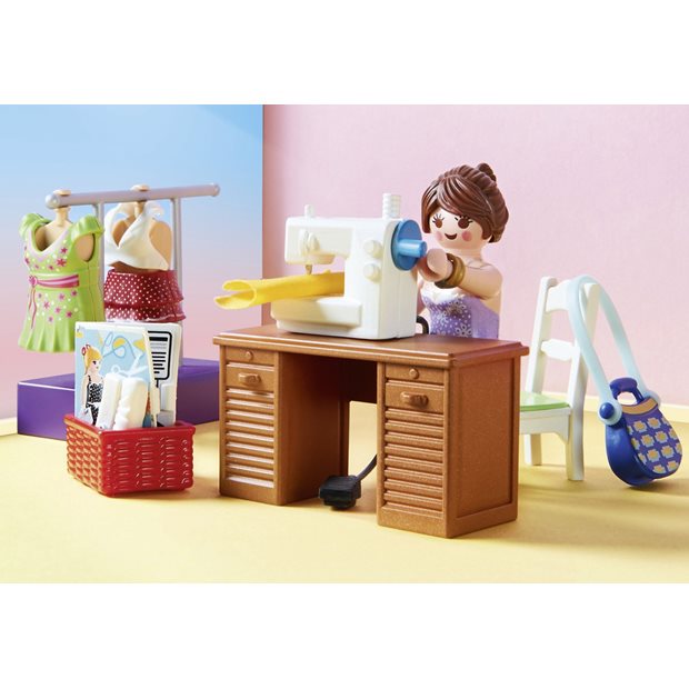 Playmobil Dollhouse Υπνοδωμάτιο Με Ατελιέ Ραπτικής - 70208