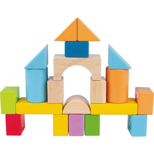 Hape Ξυλινο Σετ Τουβλακια Beech Block Count N' Build - E8388