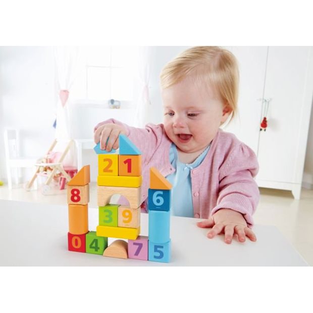 Hape Ξυλινο Σετ Τουβλακια Beech Block Count N' Build - E8388