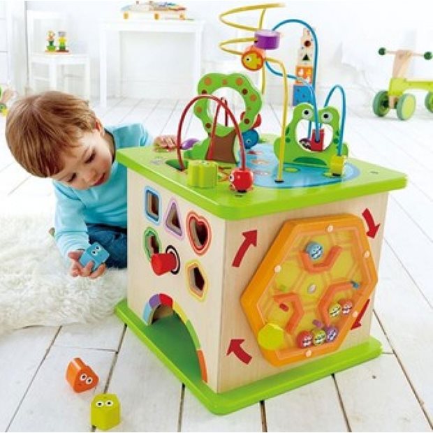 Hape Totally Amazing Ξυλινος Κυβος Δραστηριοτητων Country Critters - E1810