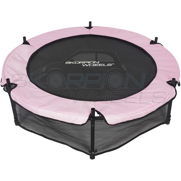 Τραμπολινο Με Προστατευτικο Διχτυ Skorpion Wheels 137 Cm Ροζ - 54R