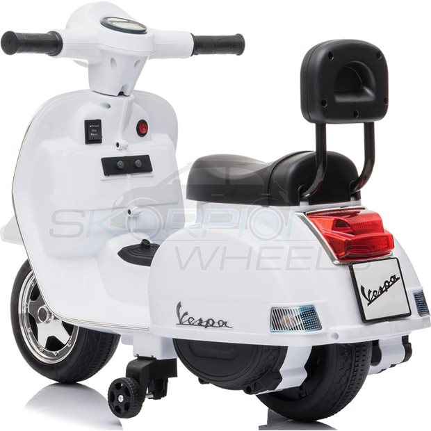 Ηλεκτροκίνητη Μηχανή Piaggio Vespa Original License 6V Λευκή | Skorpion Wheels - 5245008