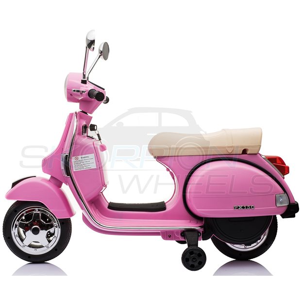 Ηλεκτροκίνητη Μηχανή Piaggio Vespa Original License 12V Ροζ | Skorpion Wheels - 5245050