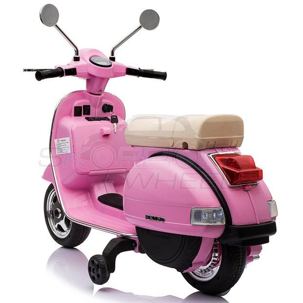 Ηλεκτροκίνητη Μηχανή Piaggio Vespa Original License 12V Ροζ | Skorpion Wheels - 5245050