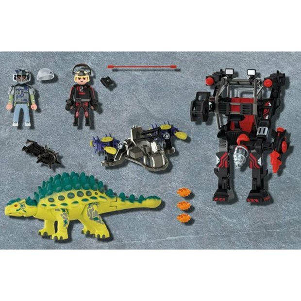 Playmobil Dino Rise Αγκυλόσαυρος Με Μαχητή Εναντίον Ρομπότ - 70626