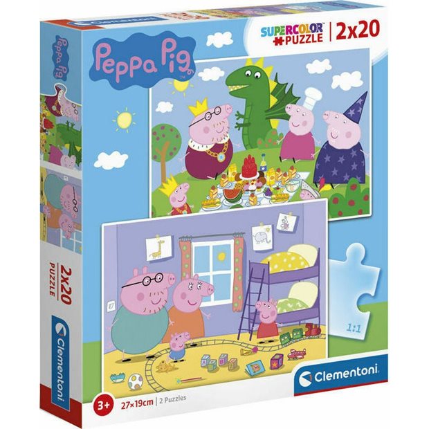 Παζλ 2x20pcs Super Color Peppa Pig - 1200-24778