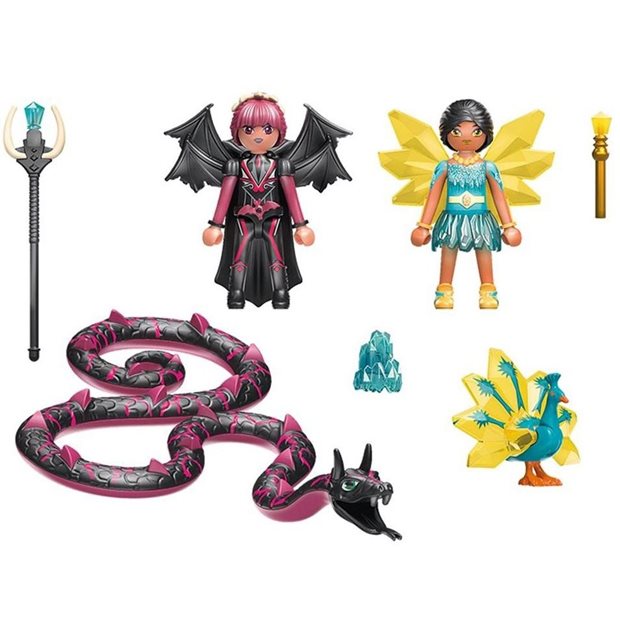 Playmobil Ayuma Crystal Fairy Και Bat Fairy Με Μαγικά Ζώα - 70803