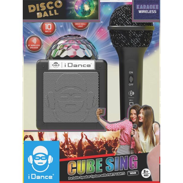 Φορητό Ηχείο Bluetooth Cube Sing Με Μικρόφωνο - Μαύρο | iDance - CS-100
