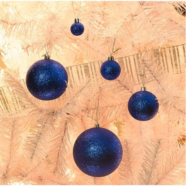 Χριστουγεννιάτικες Μπάλες Σετ 12Τμχ Με Glitter 2,5εκ Μπλε - 53168-6